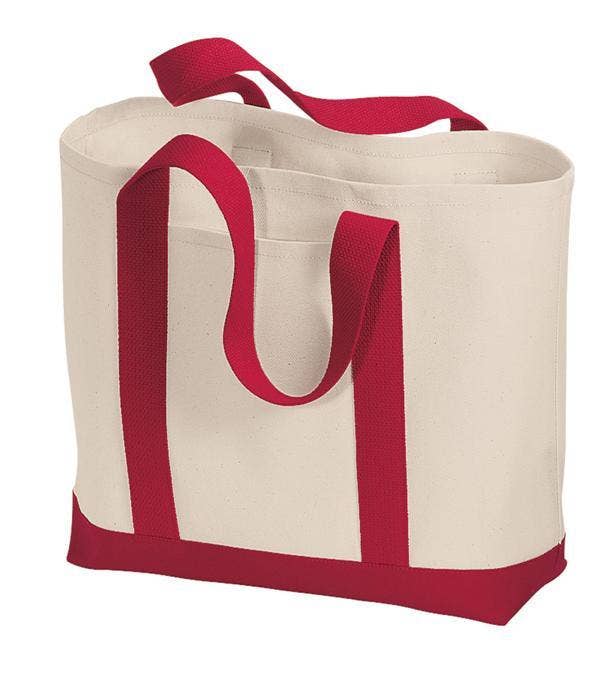 TBF Heavy Canvas Twill Two Tone Shopping Tote - TF285: Solid Natural