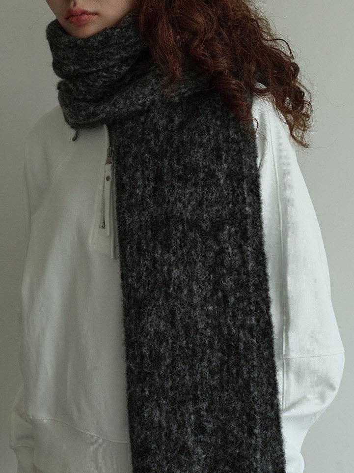 Black & Grey Wool Scarf