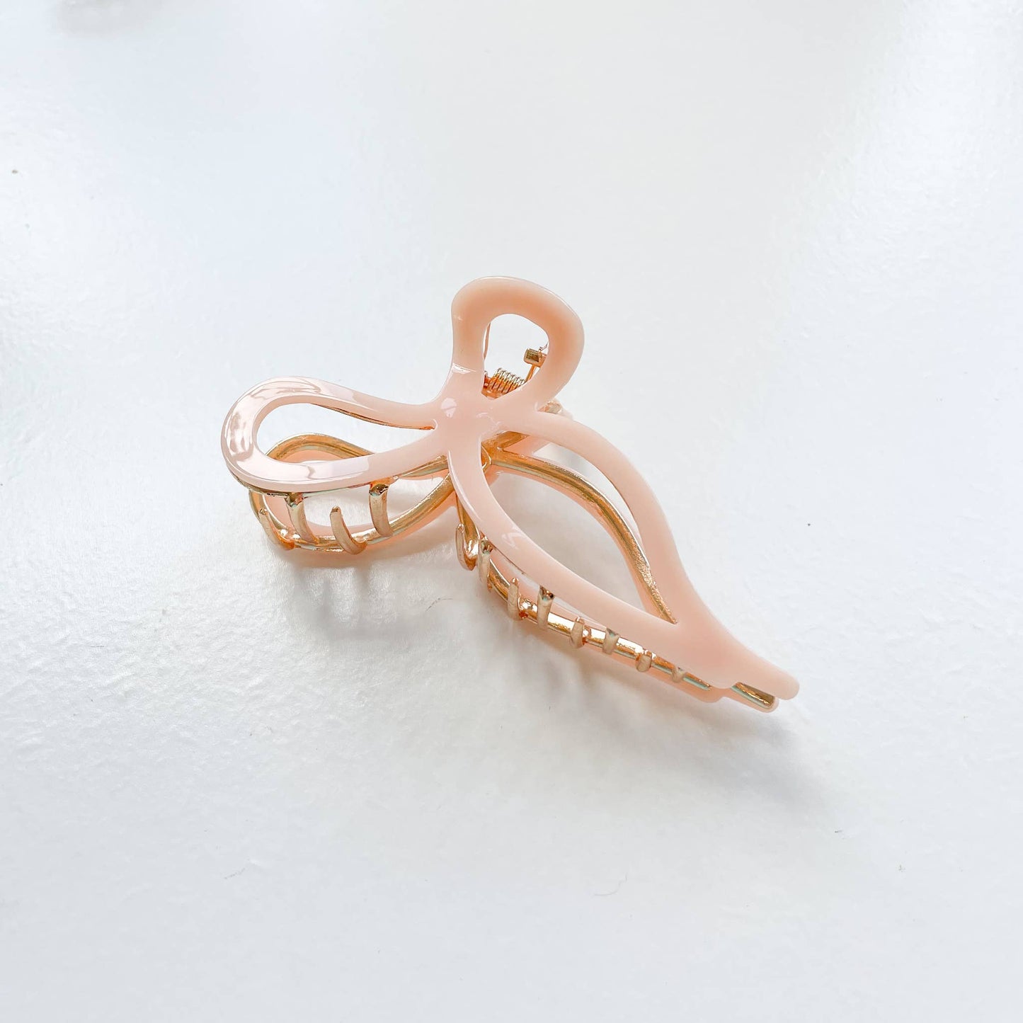 Large Ribbon Bow Metal Claw Clip