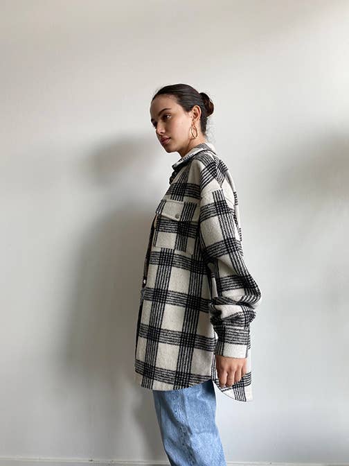 Ivory Plaid Shacket