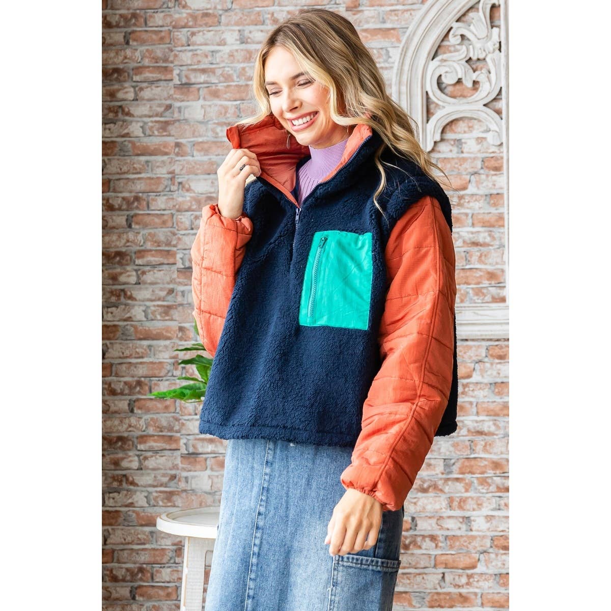 Soft Fleece Quilted Pullover