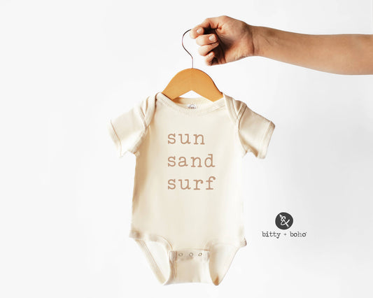 Sun Sand Surf Baby Onesie