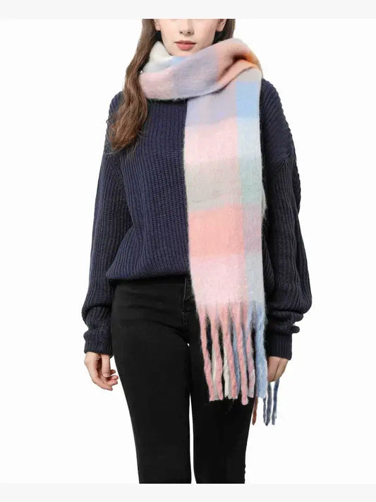 Pink + Blue Oversized Scarf