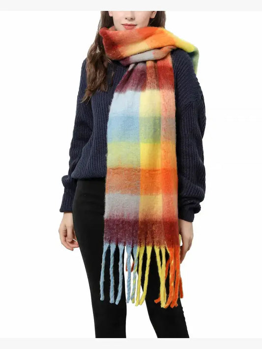 Brown + Orange Oversized Scarf