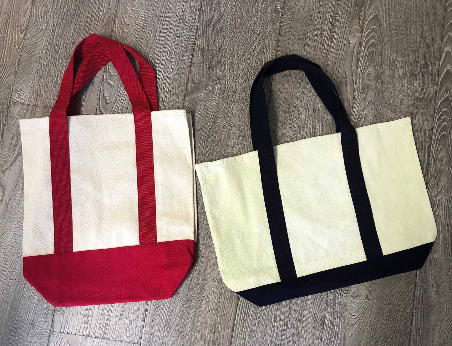 TBF Heavy Canvas Twill Two Tone Shopping Tote - TF285: Solid Natural