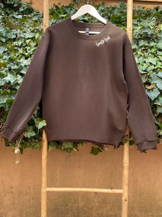Brown"South End"Unisex Embroidered Sweatshirt