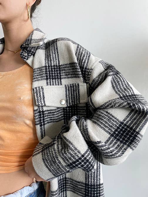 Ivory Plaid Shacket