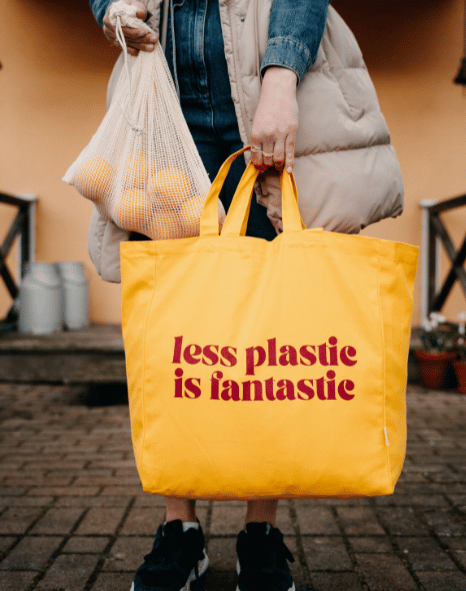 Yellow Less Plastic Tote Bag