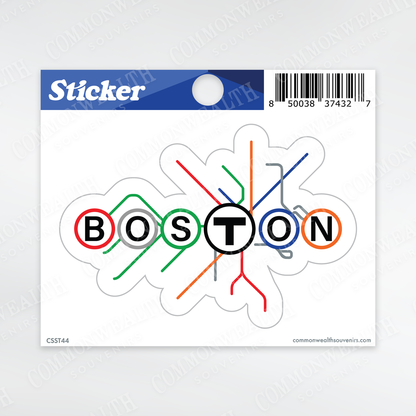 Boston T Map Sticker