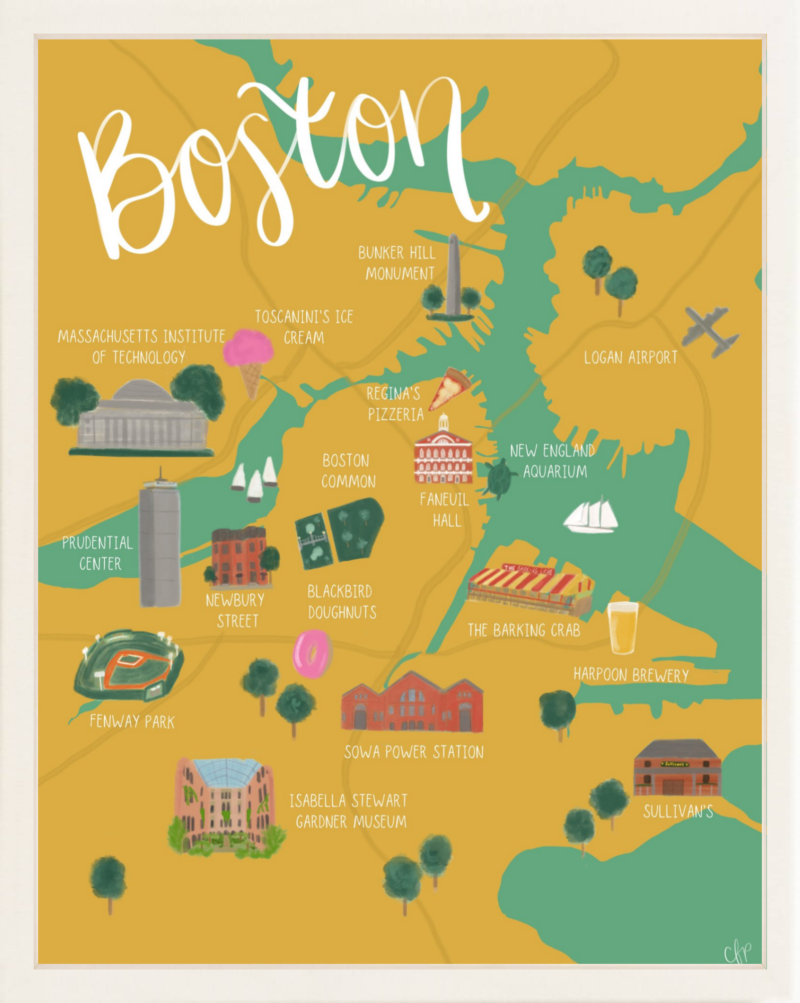 Limited Edition Boston Map Print – Wyllo