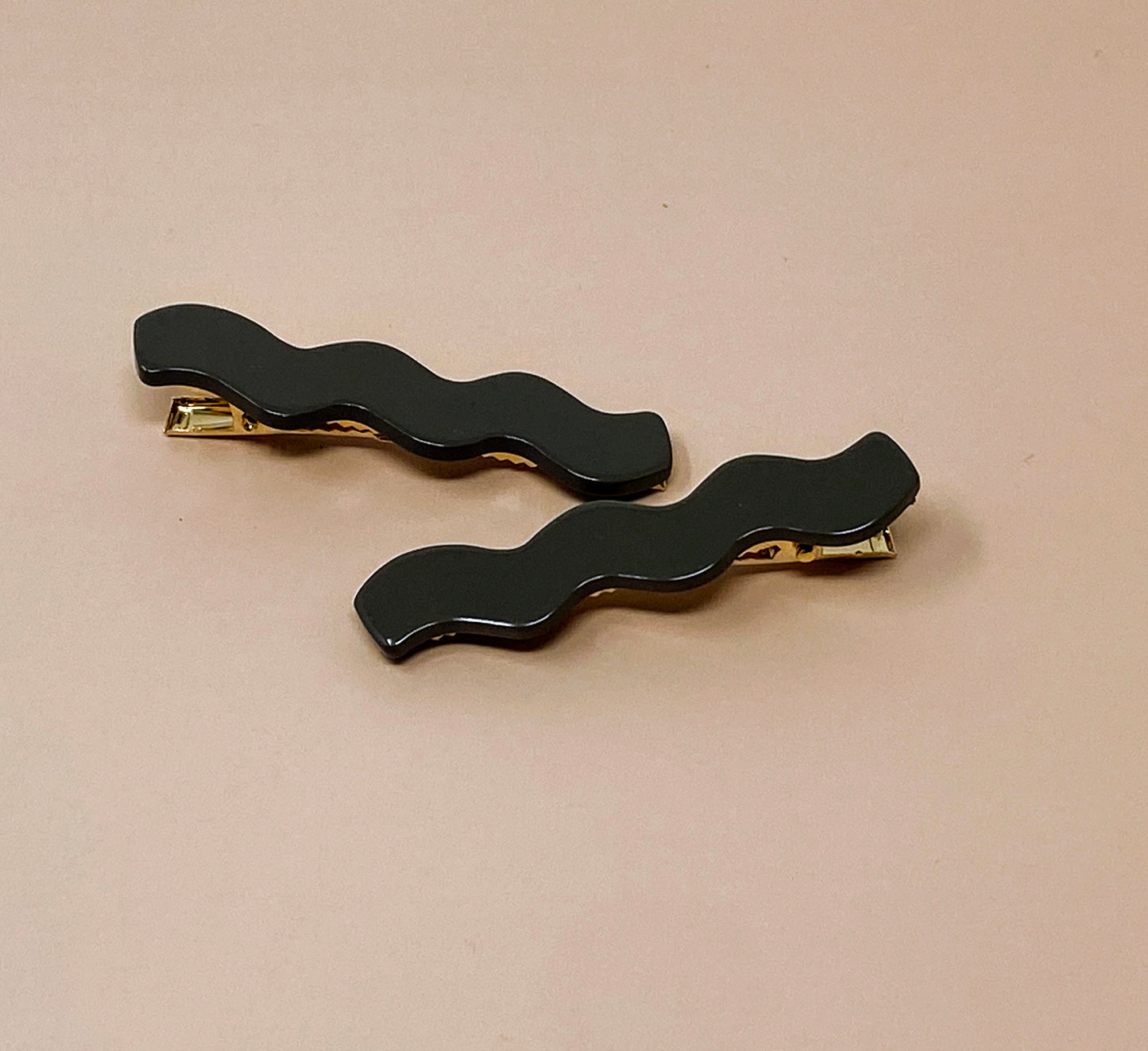 Wavy Barrette in Taupe (Set of 2)