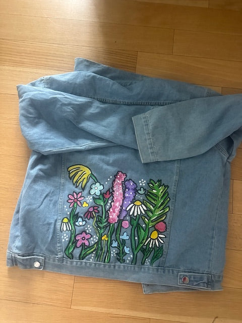 Wildflowers Handpainted Denim Jacket
