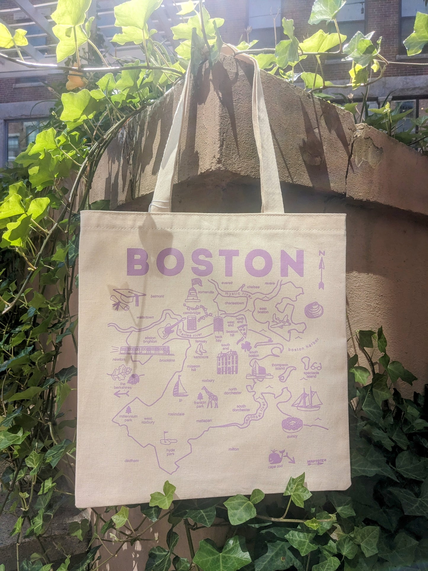 Lavender Boston Grocery Tote