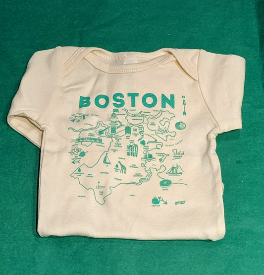 Long Sleeve Green Boston Onesie