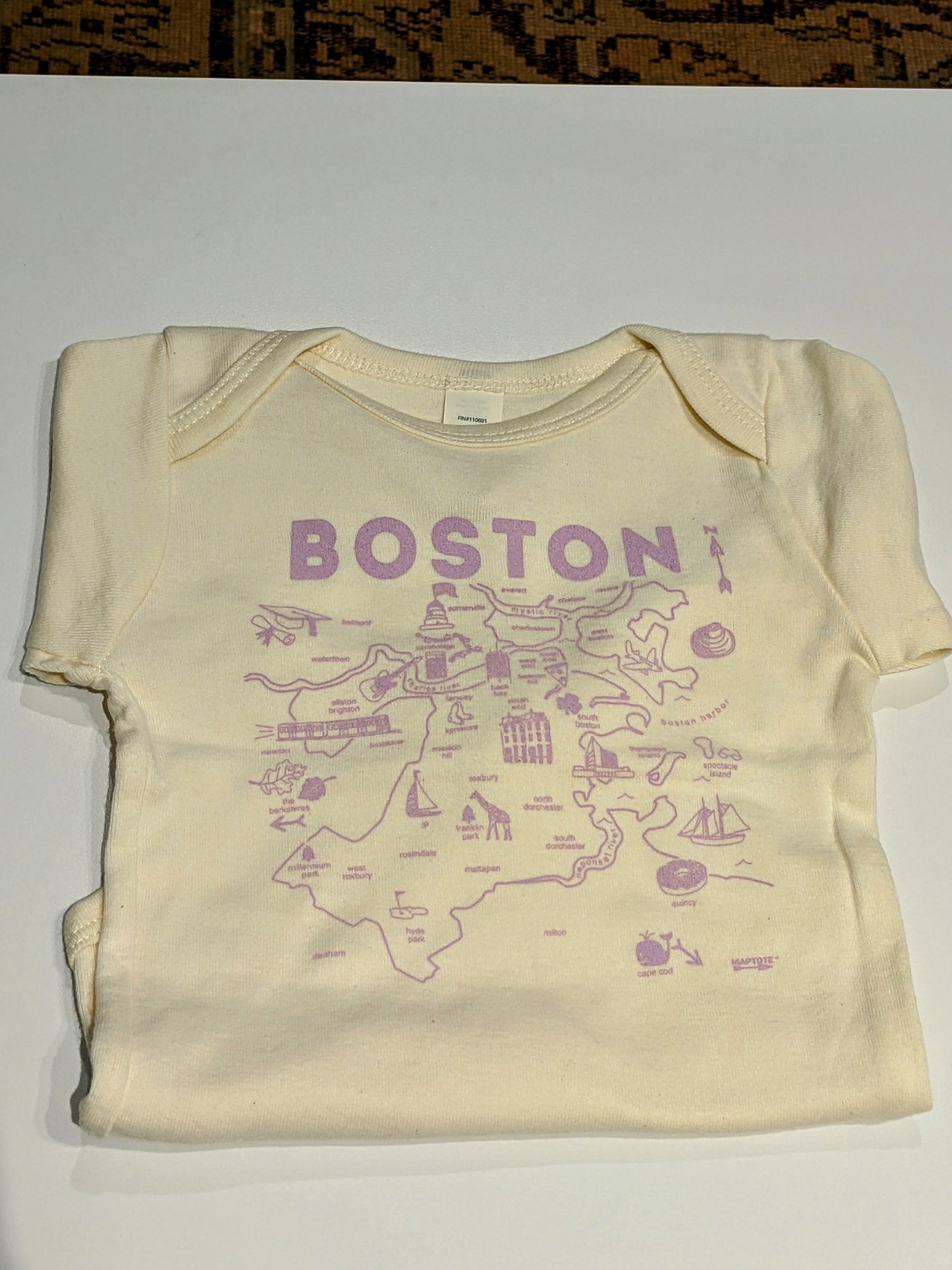 Long Sleeve Lavender Boston Onesie