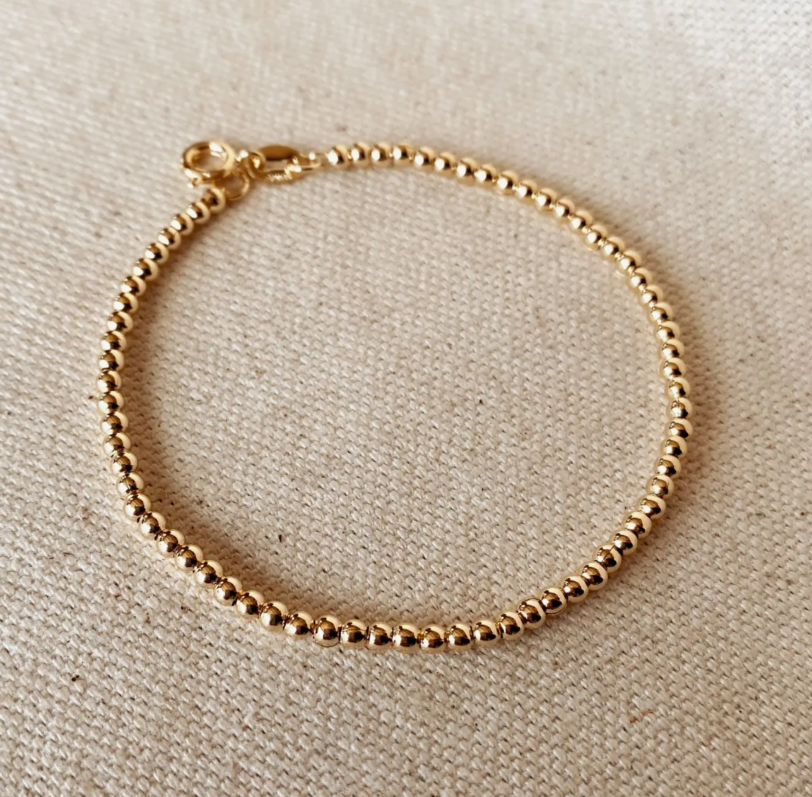 Gold Filled 2.5mm Beaded Bracelet