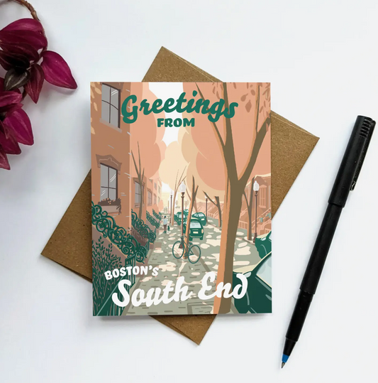 "Greetings from Boston's South End" Greeting Card