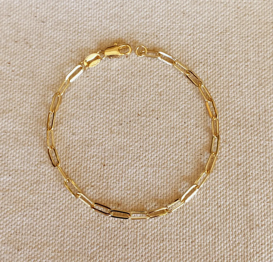 Gold Filled Paper Clip Bracelet