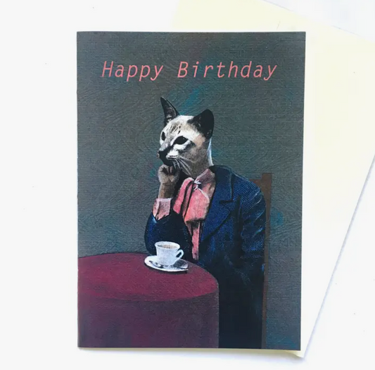 Coffee Cat Birthday Card