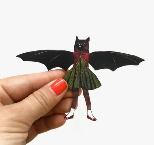 Bat Girl Wood Magnet