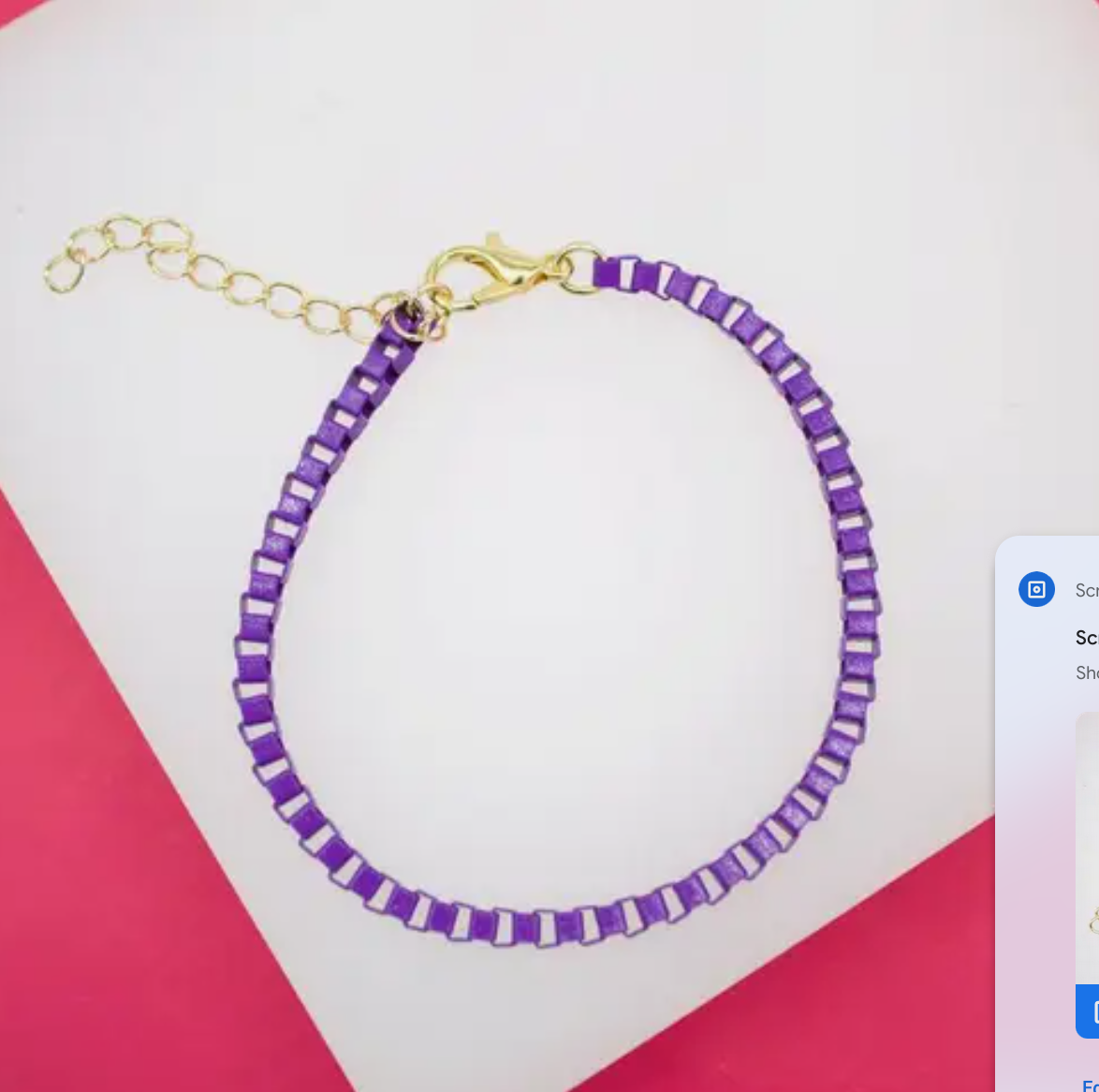 Gold Filled Enamel Box Chain Bracelets (Assorted Colors)