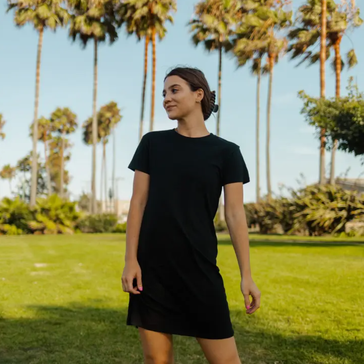 Black Organic T-Shirt Dress