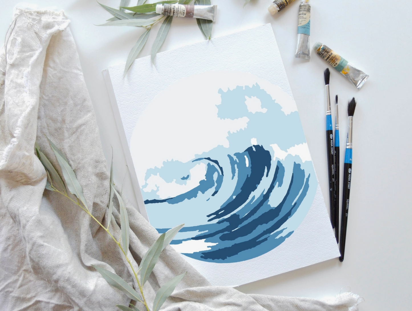 Ocean Waves Paint-By-Numbers kit (2 Pack)
