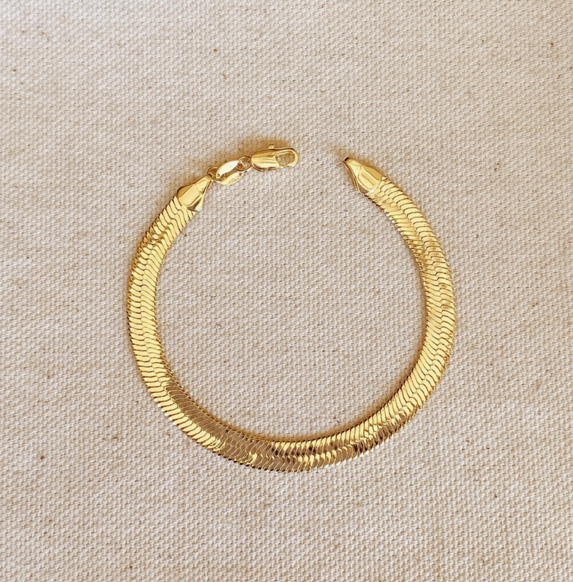 Gold Filled Herringbone Snake Chain Bracelet
