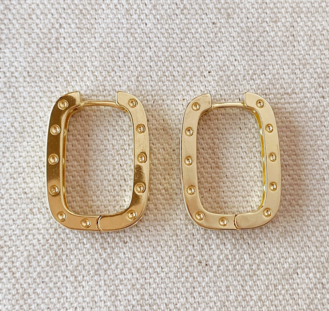 Gold Filled Rectangular Clicker Earrings