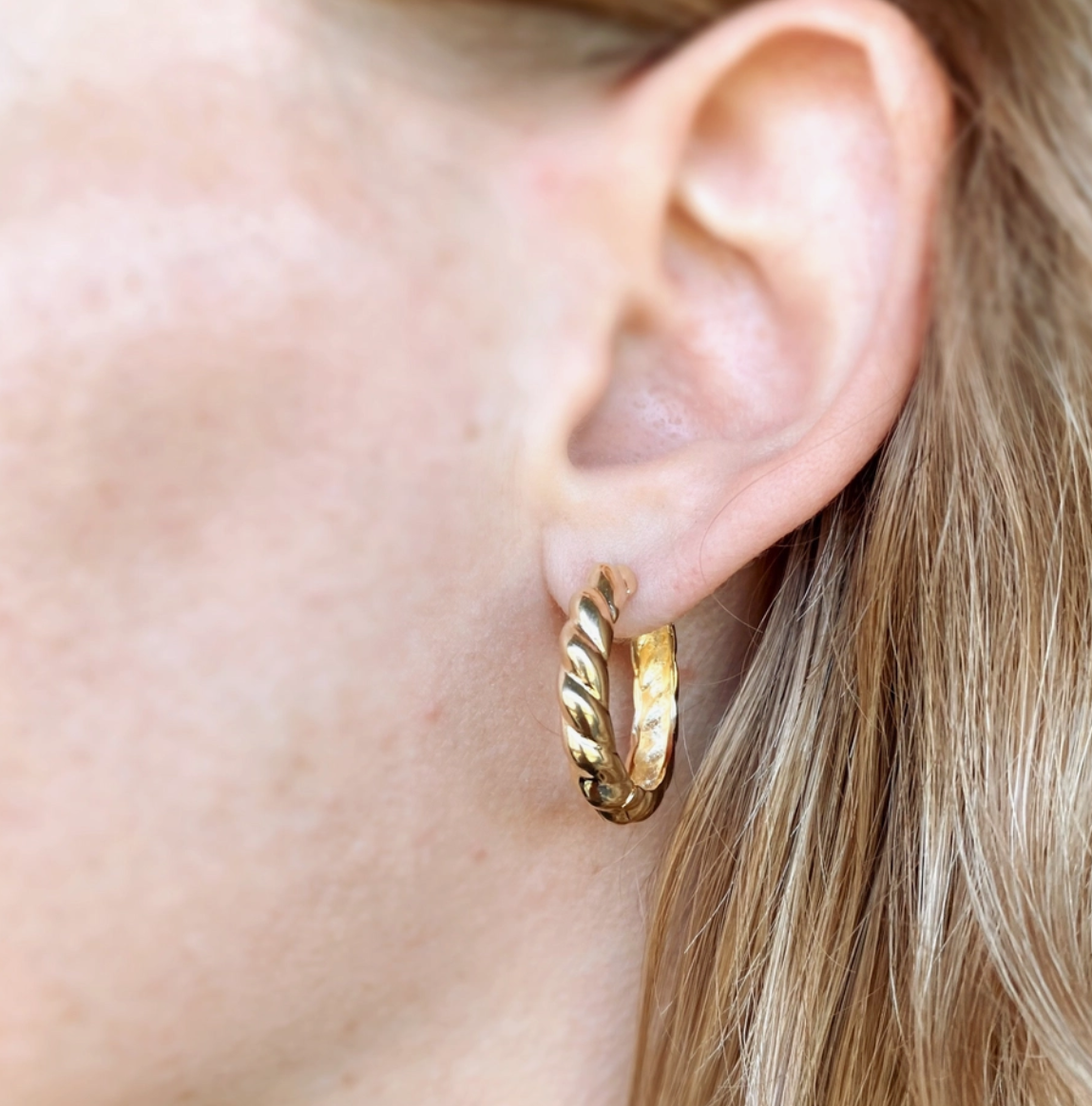 Gold Filled Croissant Clicker Earrings