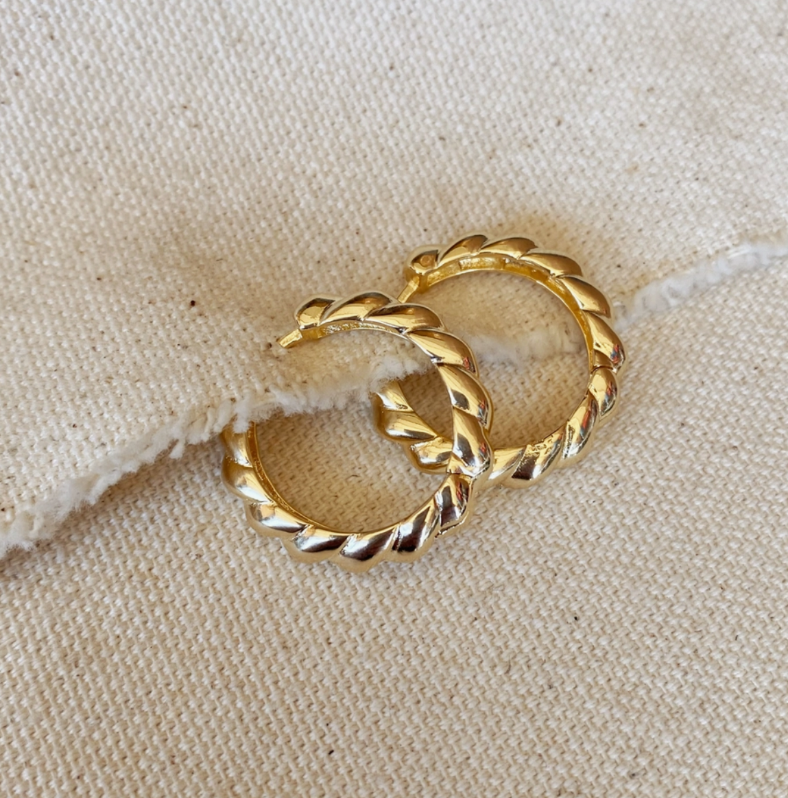 Gold Filled Croissant Clicker Earrings