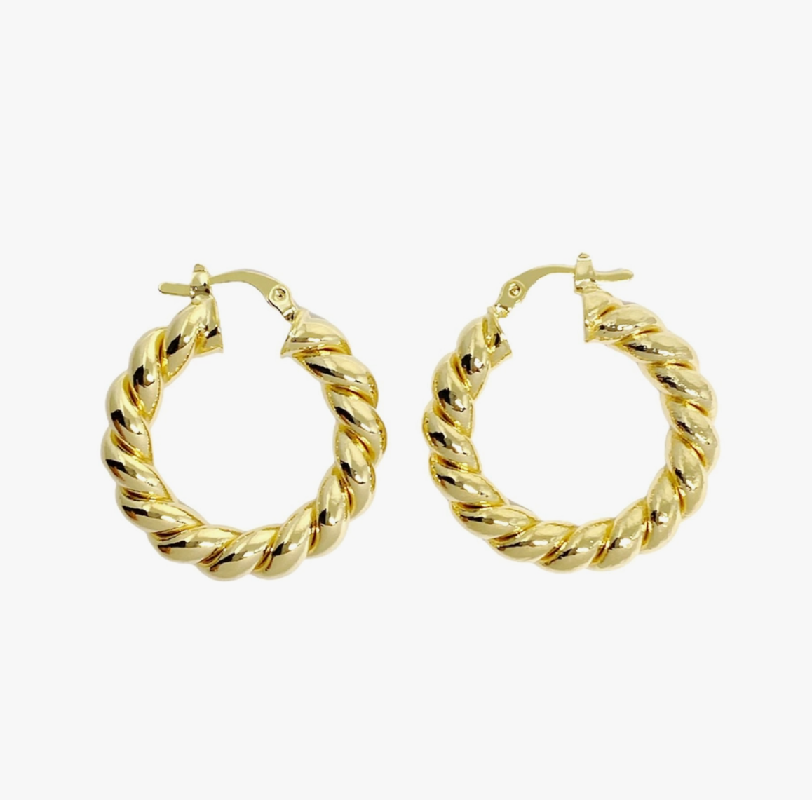 Gold Filled 25mm Twisted Tube Hoops