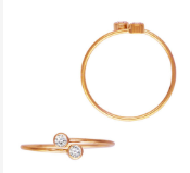 Rose Gold Adjustable Double CZ Ring