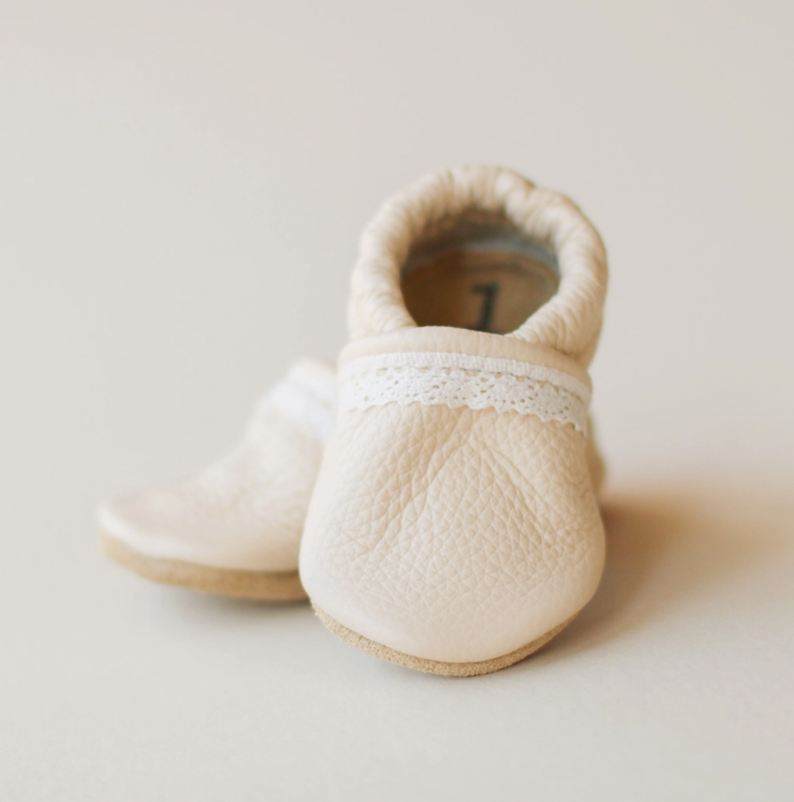 Cream Leather Baby Shoes