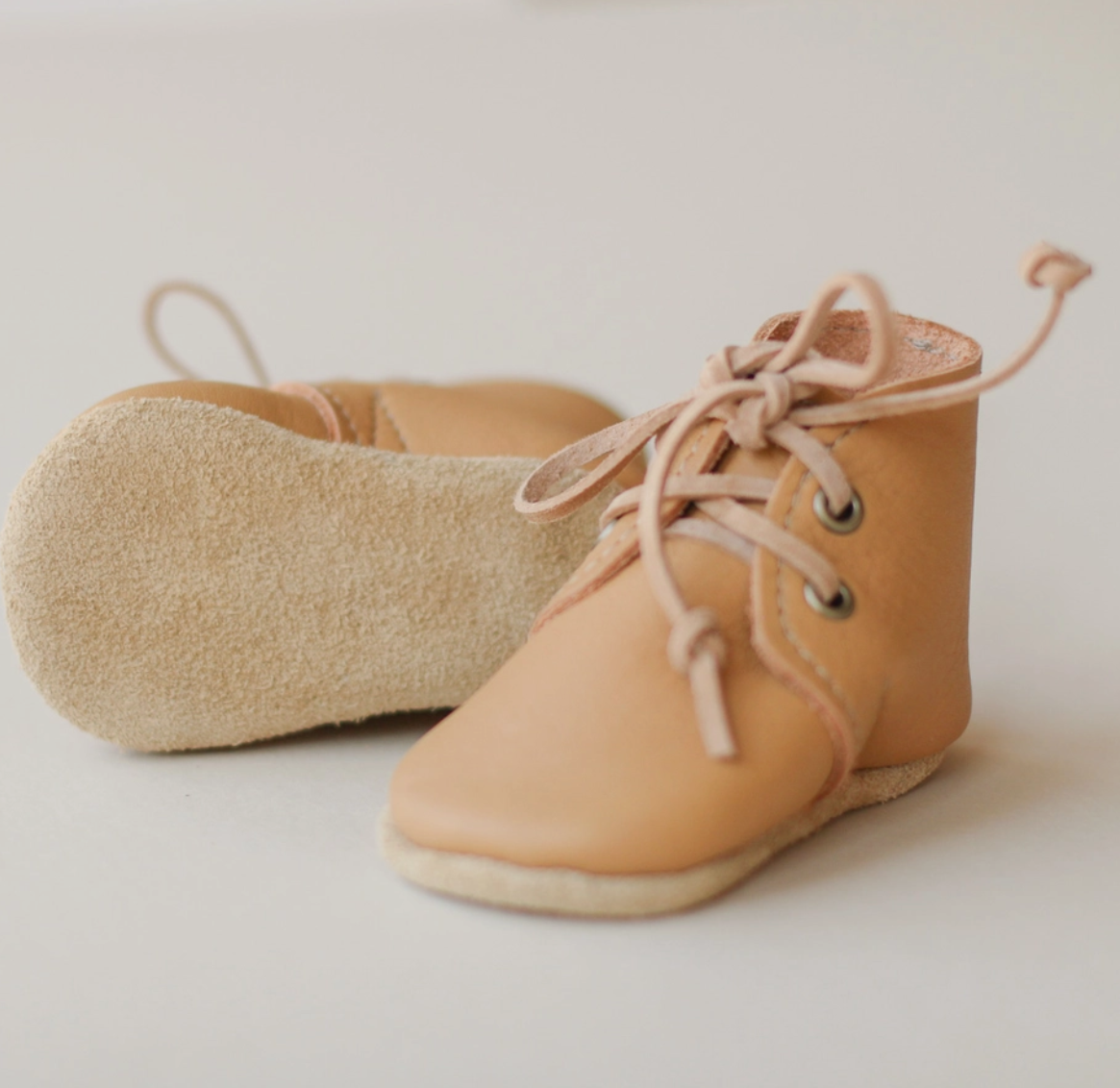 Honey Leather Baby Boots