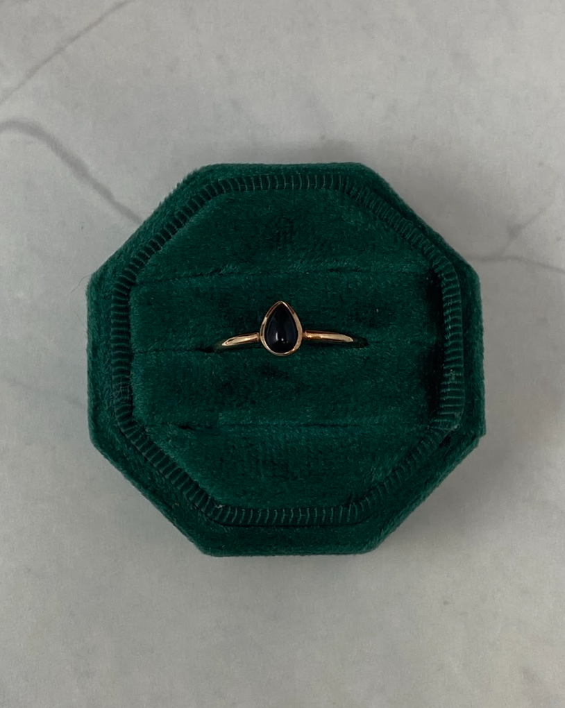 Rose Gold Pear Onyx Ring