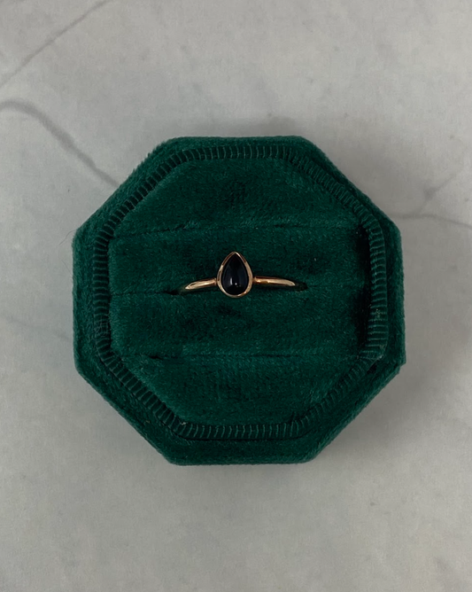 Rose Gold Pear Onyx Ring
