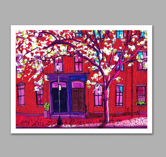 South End Cherry Blossoms Print