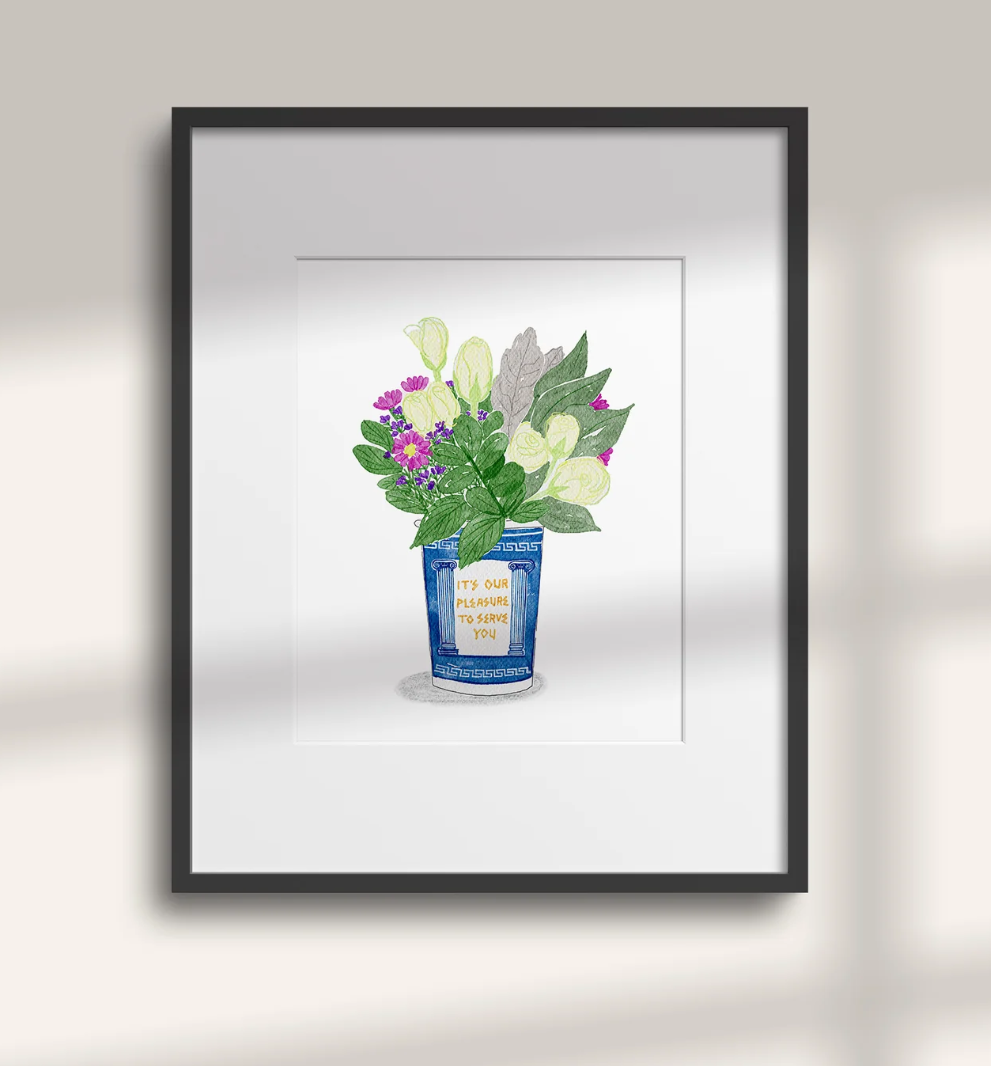 Hydrangea + Coffee 8x10 Art Print