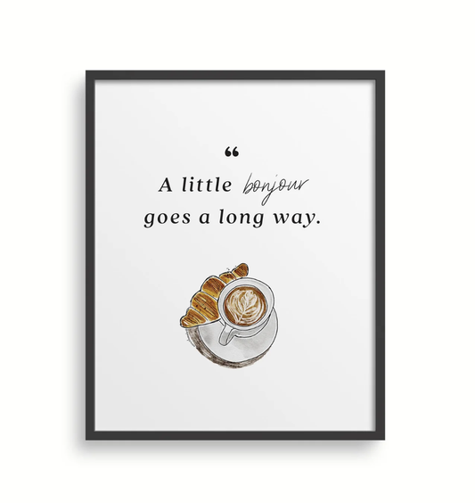 Bonjour Quote 8x10 Art Print