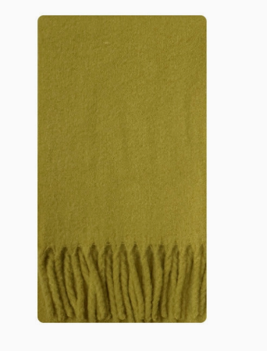 Moss Green Oversized Wool Scarf
