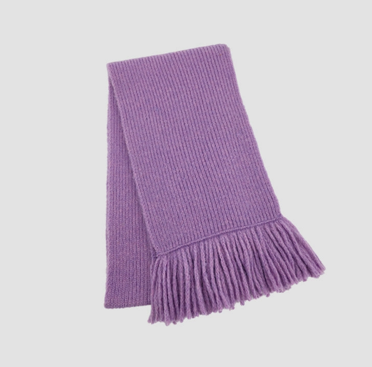 Lavender Knit Tassel Scarf