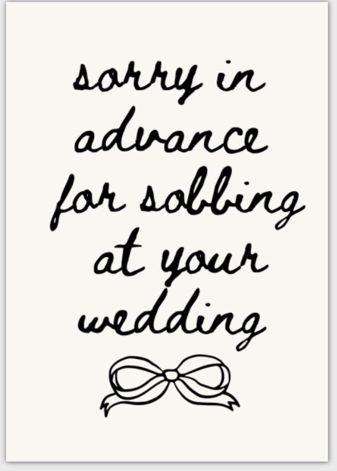 Sobbing Wedding Card