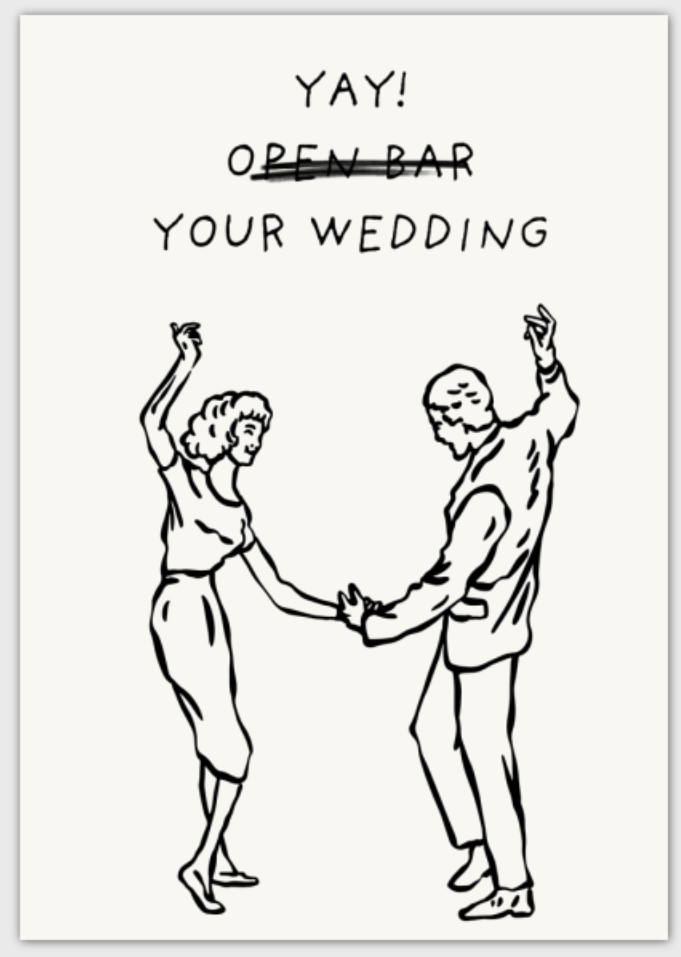 Open Bar Wedding Card