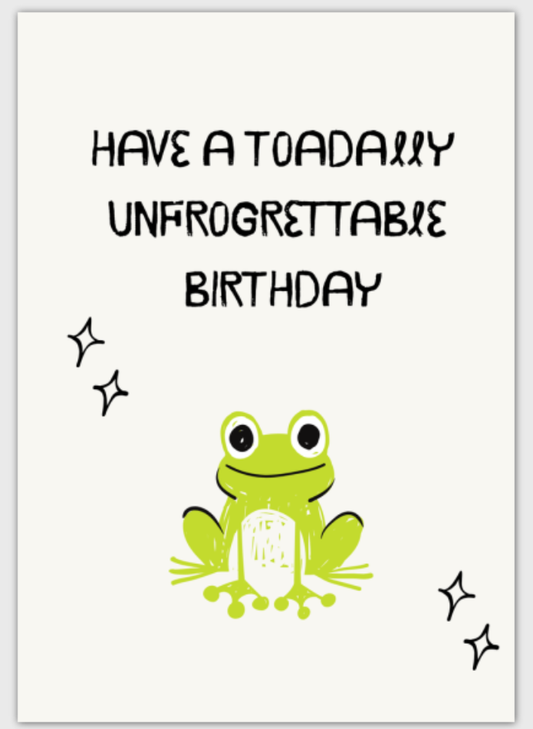 Toad Birthday Card