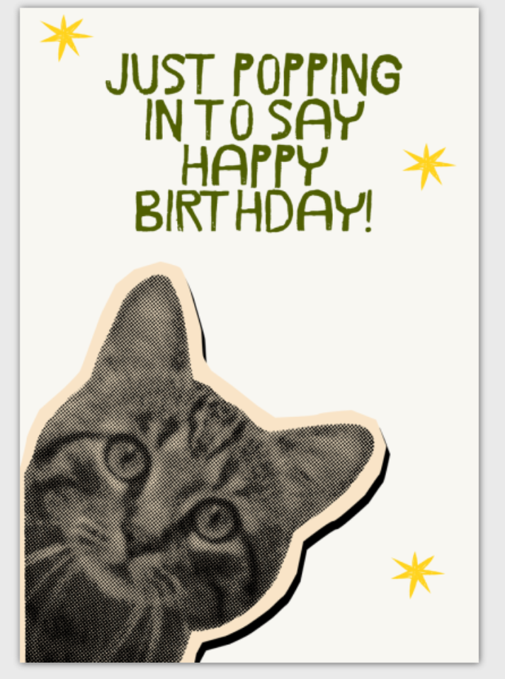 Cat Birthday Card