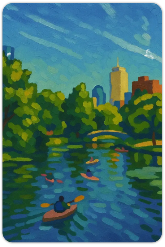 Kayaks on the Charles River Sticker
