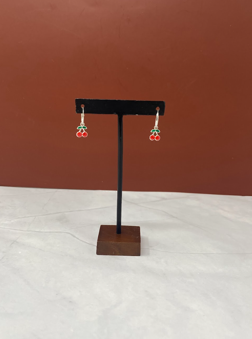 Cherry Hoop Earrings