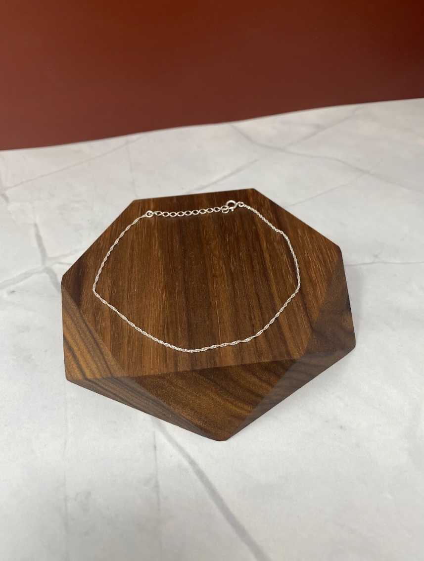 Silver Rope Chain Anklet