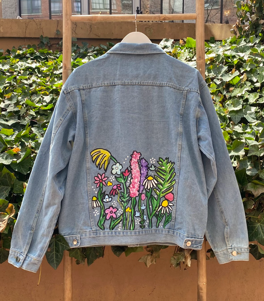 Wildflowers Handpainted Denim Jacket